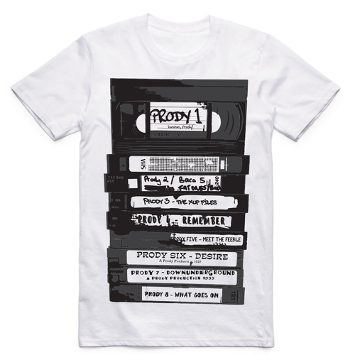 Prody T-Shirt - White [Size: S] [Design: VHS]