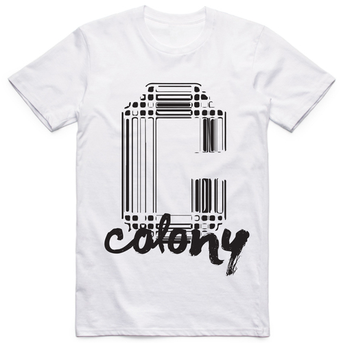 Colony T-Shirt - White [Design: Digital C] [Size: S]