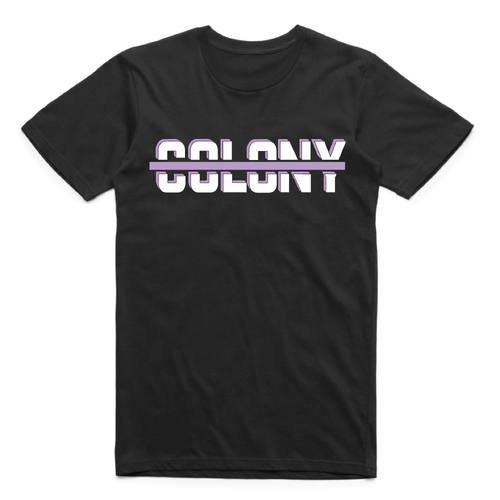 Colony Strikethrough T Shirt Black Medium